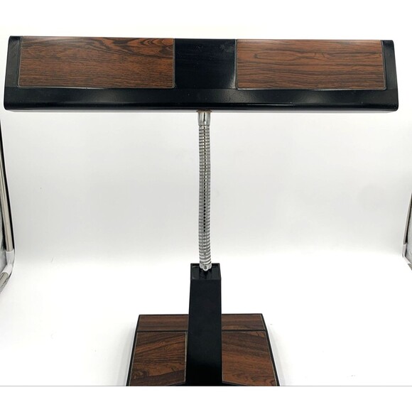 Vintage 18" MCM Desk Lamp 1979 Inter-World #402 Gooseneck Woodgrain/Metal Tested - Picture 16 of 16